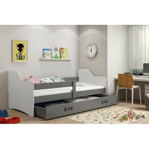 Detská posteľ s výsuvnou posteľou ERYK 190x80 cm Bílá Šedá