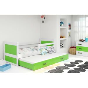 Detská posteľ s výsuvnou posteľou RICO 190x80 cm Bílá Zelená