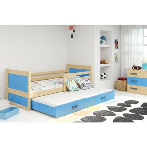 Detská posteľ s výsuvnou posteľou RICO 190x80 cm Borovice Modrá