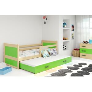 Detská posteľ s výsuvnou posteľou RICO 200x90 cm Borovice Zelená