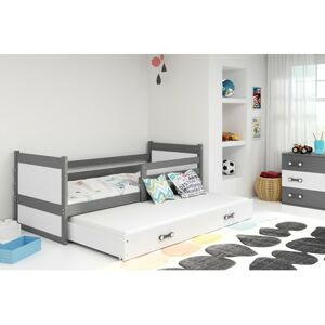 Detská posteľ s výsuvnou posteľou RICO 200x90 cm Šedá Bílá