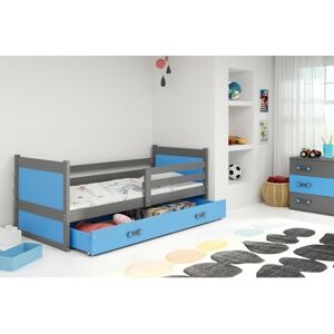 Detská posteľ s výsuvnou posteľou ERYK 190x80 cm Šedá Modrá